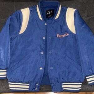 Zara Kids Blue and White Puffer Jacket